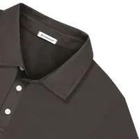StringKing Men's FlexTech Long Sleeve Polo - Sharp Fit, Charcoal, Detail