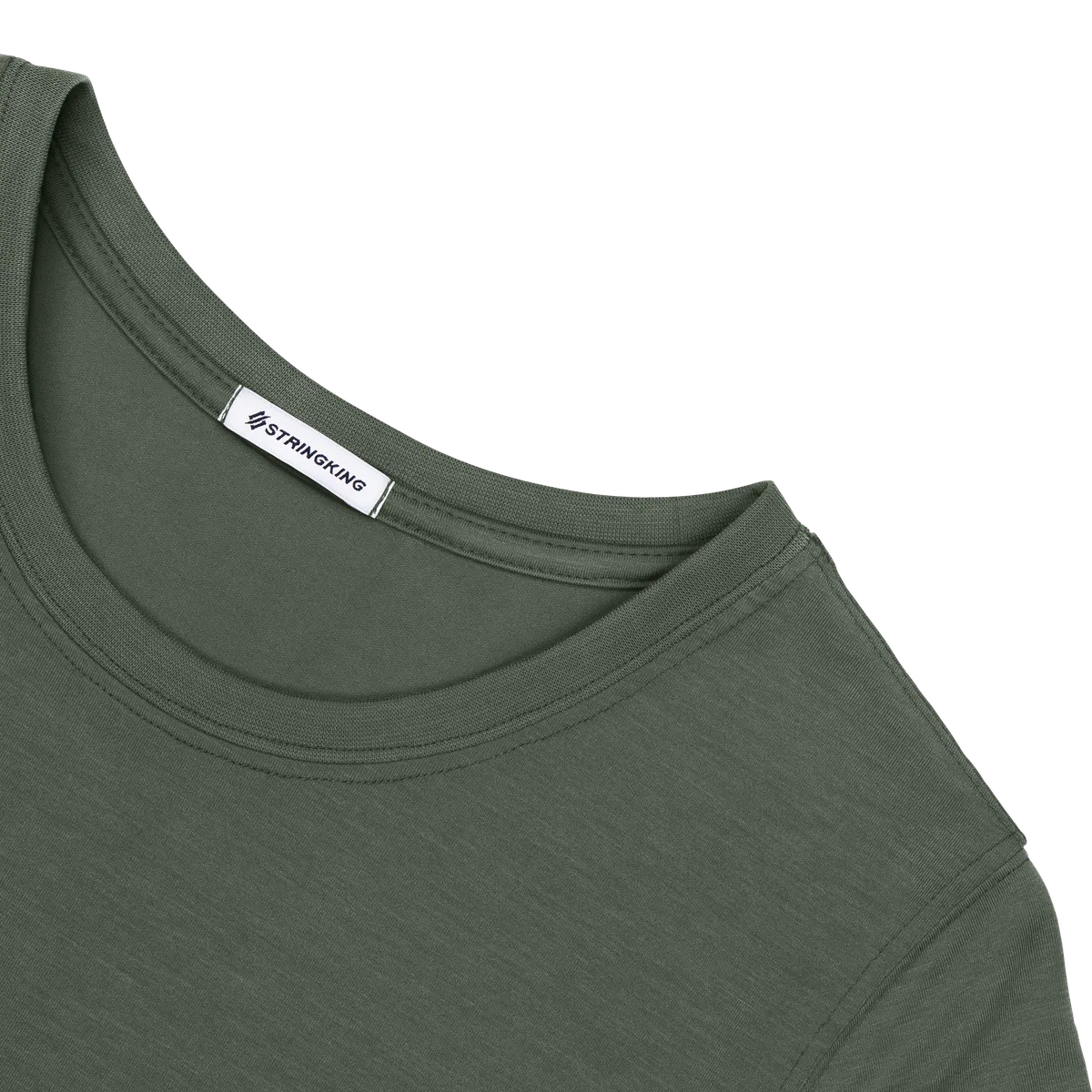 StringKing Women's FlexStyle Short Sleeve Crewneck T-Shirt - Sharp Fit, Thyme, Detail