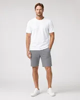 StringKing Men's Pima Terry Tee - Relaxed Fit, White, Full Front - Human Model - Top of head to Knees