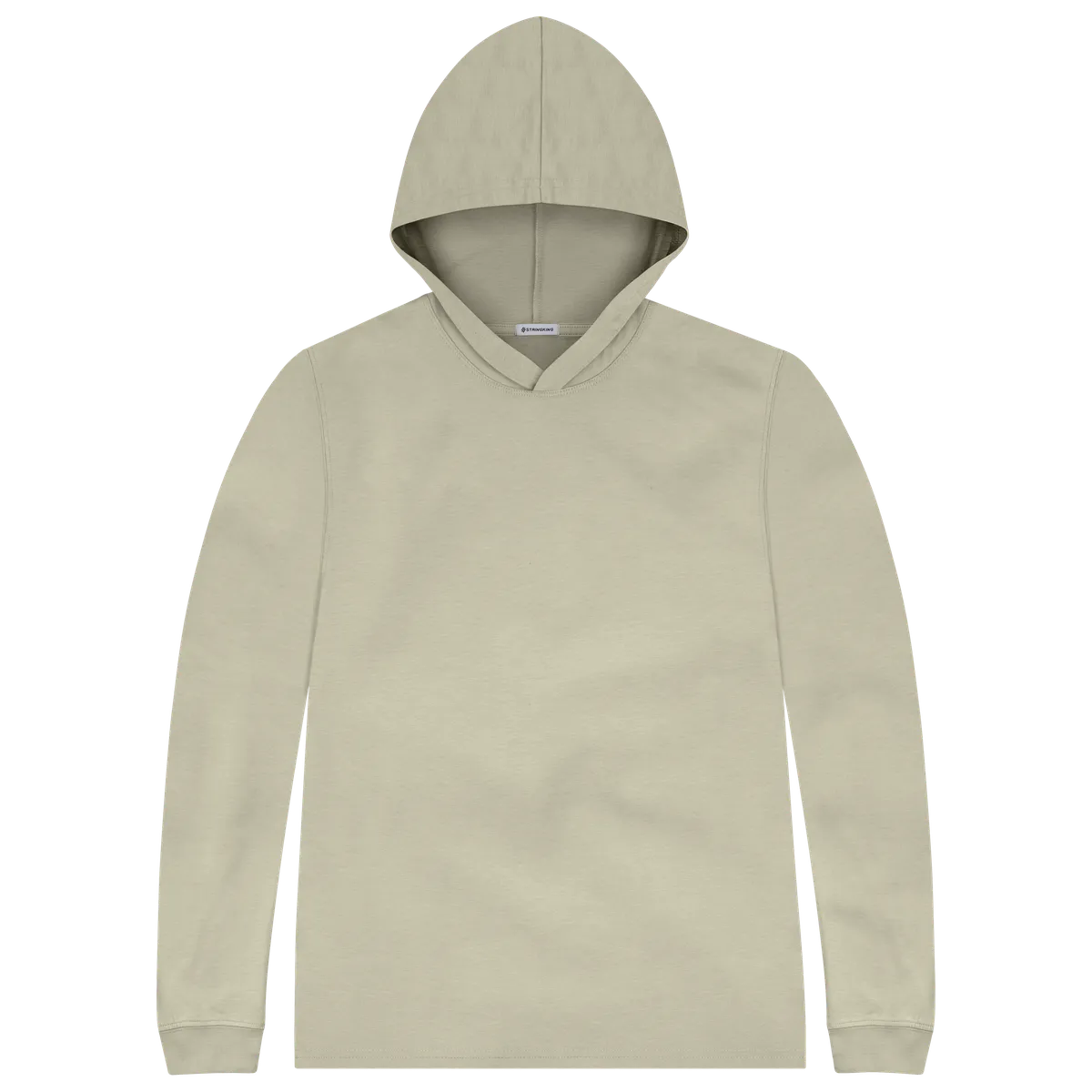 StringKing Men's Pima Cotton Lightweight Hoodie - Sharp Fit, Khaki Green, Front