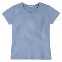 StringKing Women's Pima Cotton Short Sleeve Crewneck T-Shirt - Relaxed Fit, Slate Blue, Front