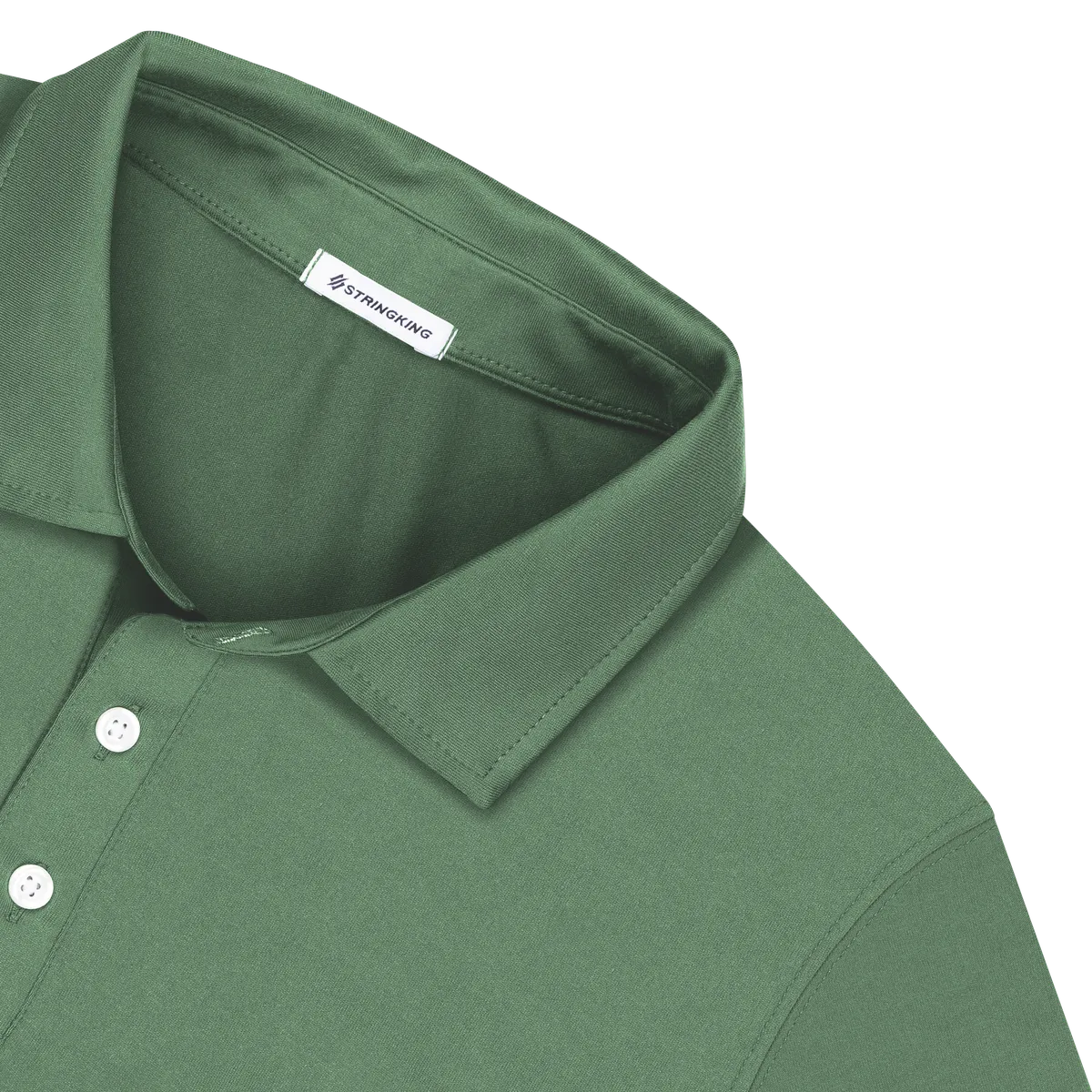 StringKing Men's FlexTech Short Sleeve Polo - Relaxed Fit, Green, Detail