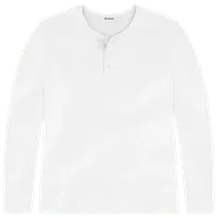 StringKing Men's Pima Cotton Long Sleeve Henley - Sharp Fit, White, Front