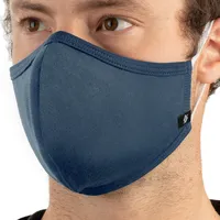 Washable Cloth Face Mask Adjustable Navy Large Male Wearing