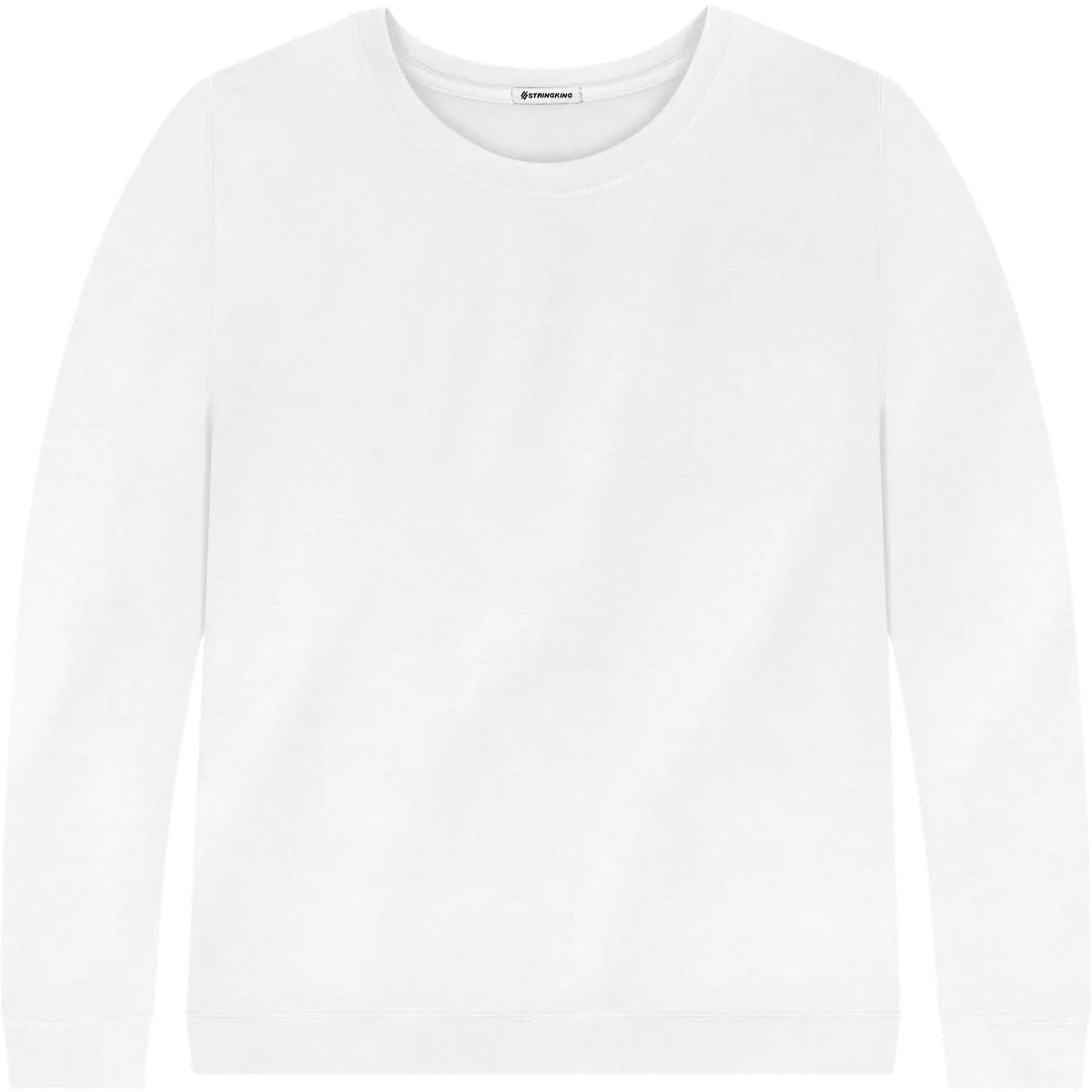 StringKing Men's Pima Terry Crew Sweater - Relaxed Fit, White, Front