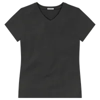 StringKing Women's Pima Terry V-Neck Tee - Sharp Fit, Black, Front