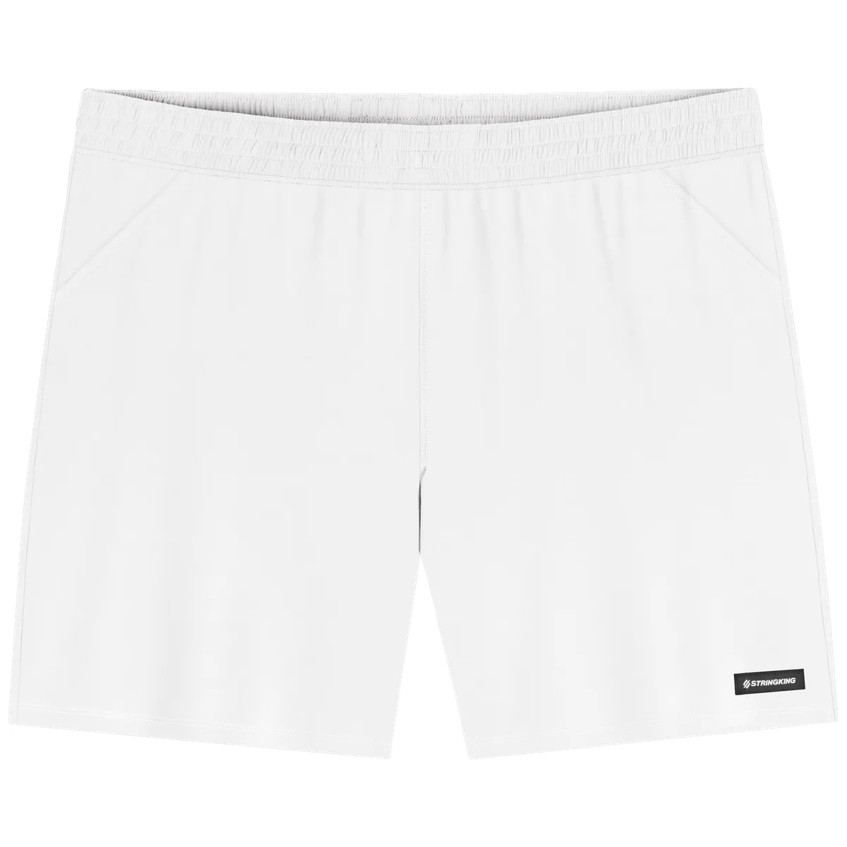 StringKing Men's Nylon Game Shorts - Relaxed Fit, White, Front