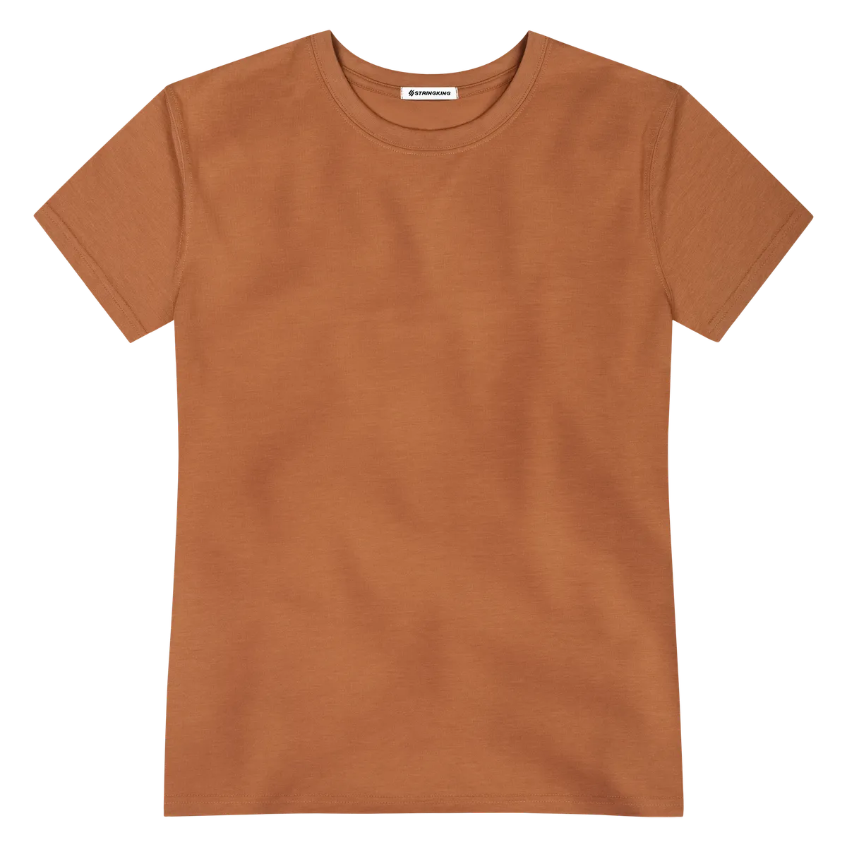 StringKing Men's FlexStyle Short Sleeve Crewneck T-Shirt - Sharp Fit, Bombay Brown, Front