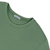 StringKing Men's Pima Cotton Long Sleeve Crewneck T-Shirt - Relaxed Fit, Green, Detail