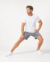StringKing Men's Pima Jersey Pocket Tee - Sharp Fit, White, Full Front Angle - Human Model