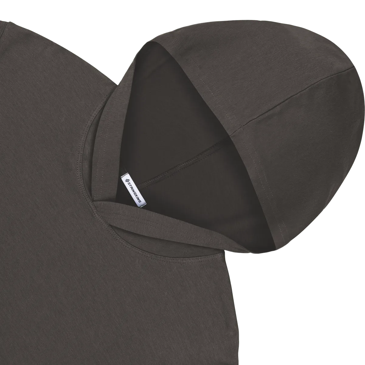 StringKing Women's Pima Cotton Lightweight Hoodie - Sharp Fit, Charcoal, Detail