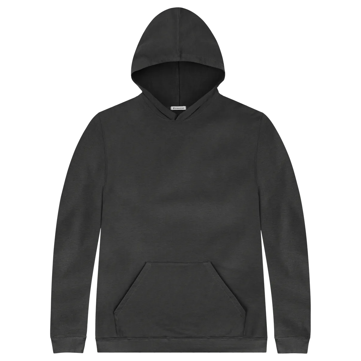 StringKing Men's Pima Cotton Hoodie - Sharp Fit, Black, Front