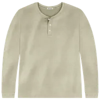 StringKing Men's Pima Cotton Long Sleeve Henley - Sharp Fit, Khaki Green, Front