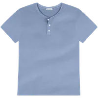 StringKing Men's Pima Cotton Short Sleeve Henley - Relaxed Fit, Slate Blue, Front