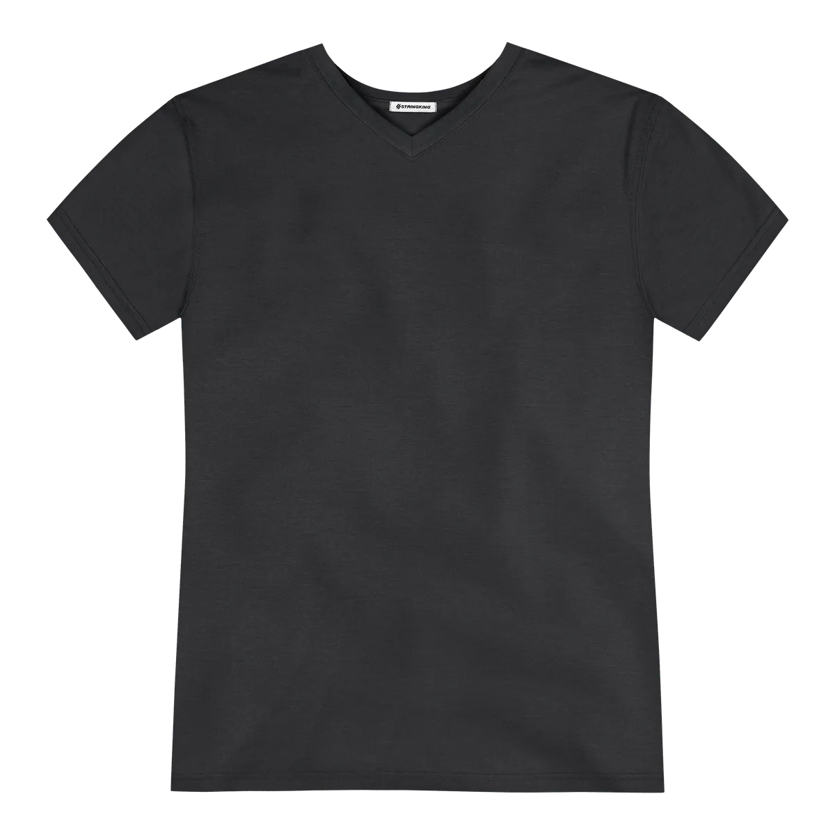 StringKing Men's FlexStyle Short Sleeve V-Neck T-Shirt - Sharp Fit, Moonless Night, Front