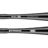 StringKing Metal 2 Pro BBCOR - Drop 3, 33" / 30 oz, Black, Bat Details, Horizontal