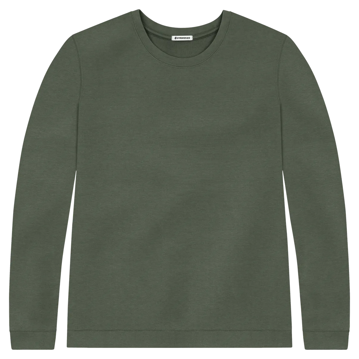 StringKing Men's Pima Cotton Crewneck Sweatshirt - Sharp Fit, Moss, Front