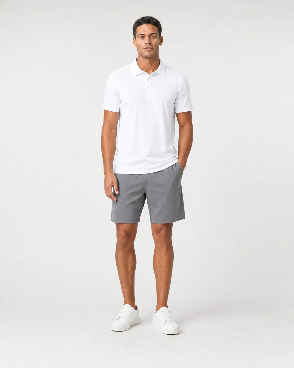 StringKing Men's Pima Jersey Classic Polo, Full Front - Human Model