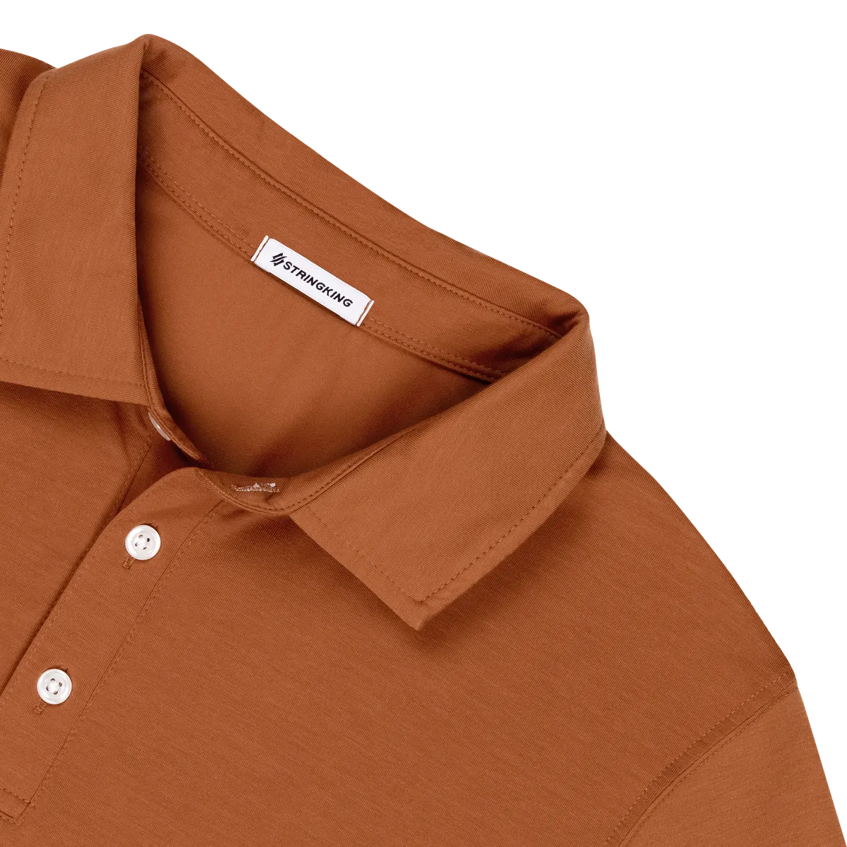 StringKing Men's FlexStyle Short Sleeve Polo - Sharp Fit, Bombay Brown, Detail