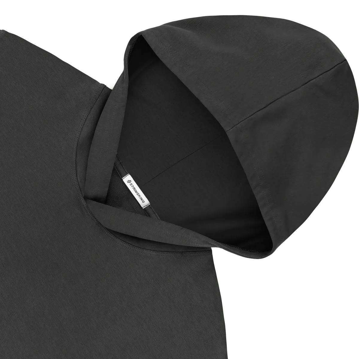StringKing Men's Pima Cotton Hoodie - Sharp Fit, Black, Detail