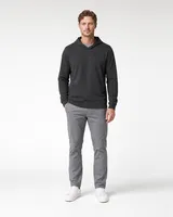 StringKing Men's StayCool Hoodie - Relaxed Fit, Black, Full Front - Human Model
