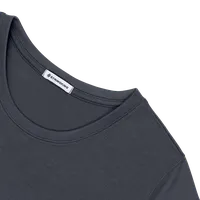 StringKing Women's FlexStyle Short Sleeve Crewneck T-Shirt - Relaxed Fit, India Ink, Detail