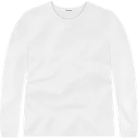 StringKing Men's Pima Terry Long Sleeve Tee - Sharp Fit, White, Front