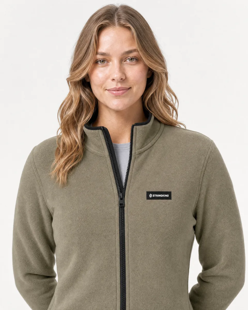 StringKing Women's Polartec Fleece Full Zip with Pockets - Sharp Fit, Mermaid, Collar Shoulder - Human Model