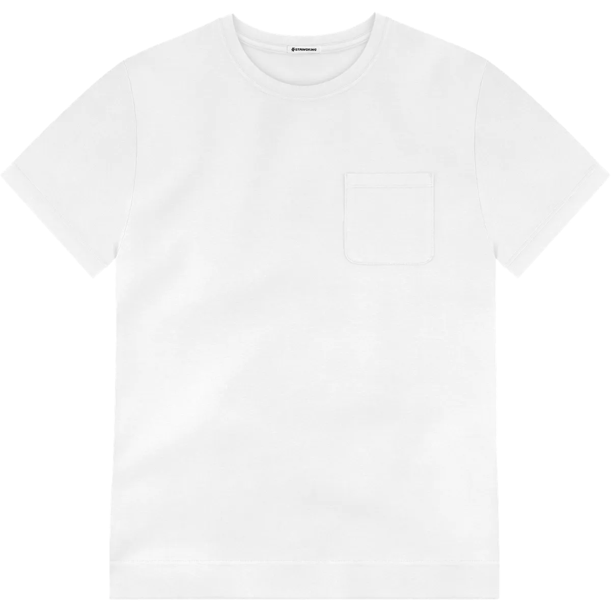 StringKing Men's Pima Jersey Pocket Tee Multi - Relaxed Fit, White, Front