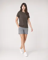 StringKing Women's Pima Jersey Tee - Sharp Fit, Wren, Full Front Angle - Human Model