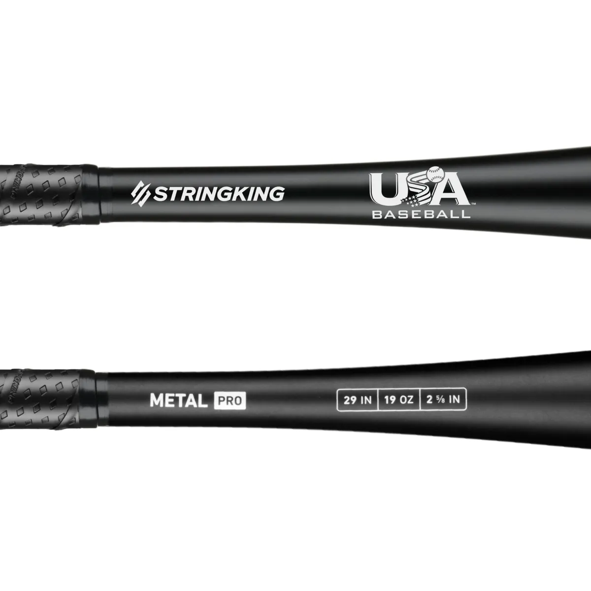 StringKing Metal Pro USABat - Drop 10, 29" / 19 oz, Black, Bat Details, Horizontal