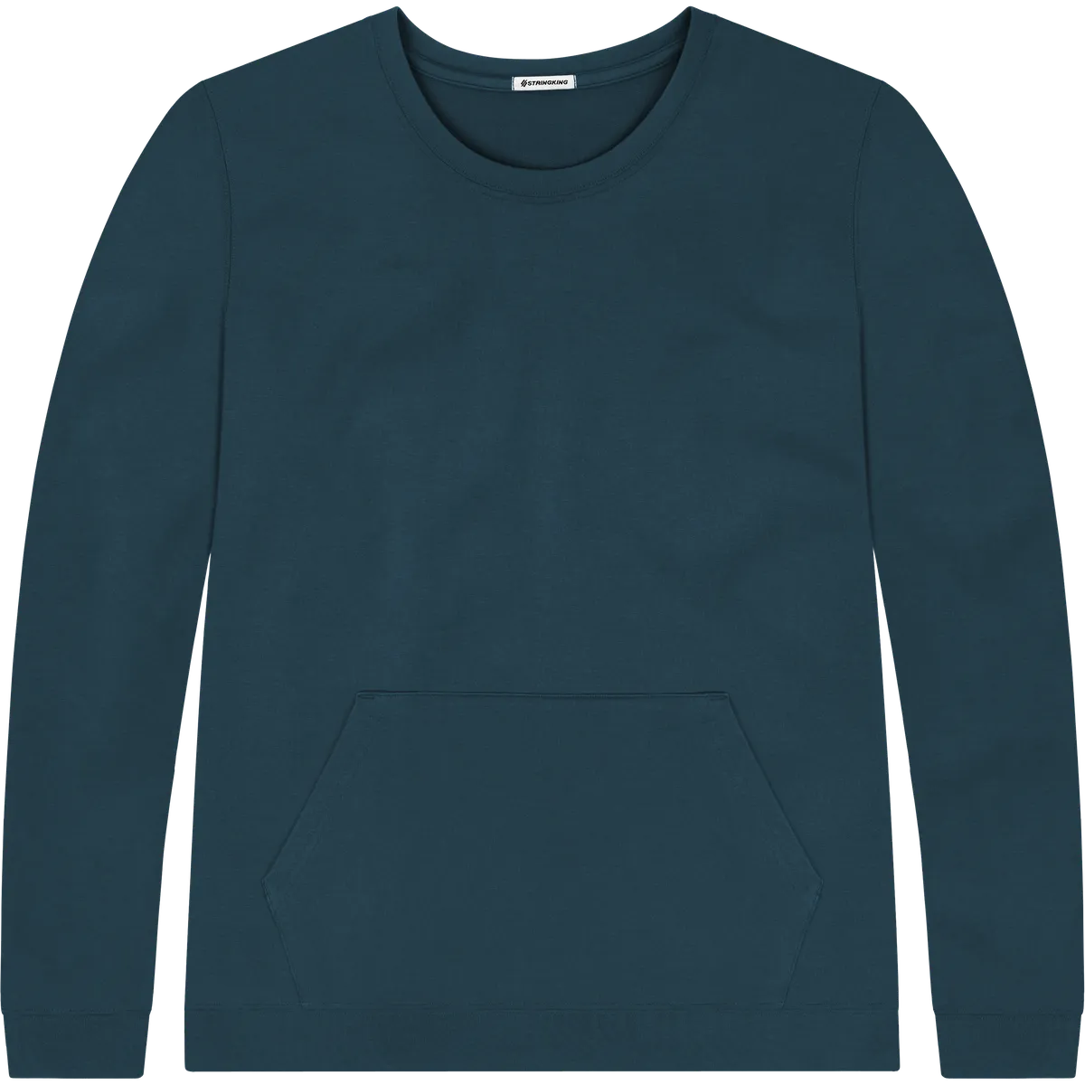 StringKing Men's Pima Terry Crew Sweatshirt - Sharp Fit, Navy, Front