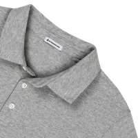 StringKing Men's Pima Cotton Short Sleeve Polo - Sharp Fit, Heather Gray, Detail