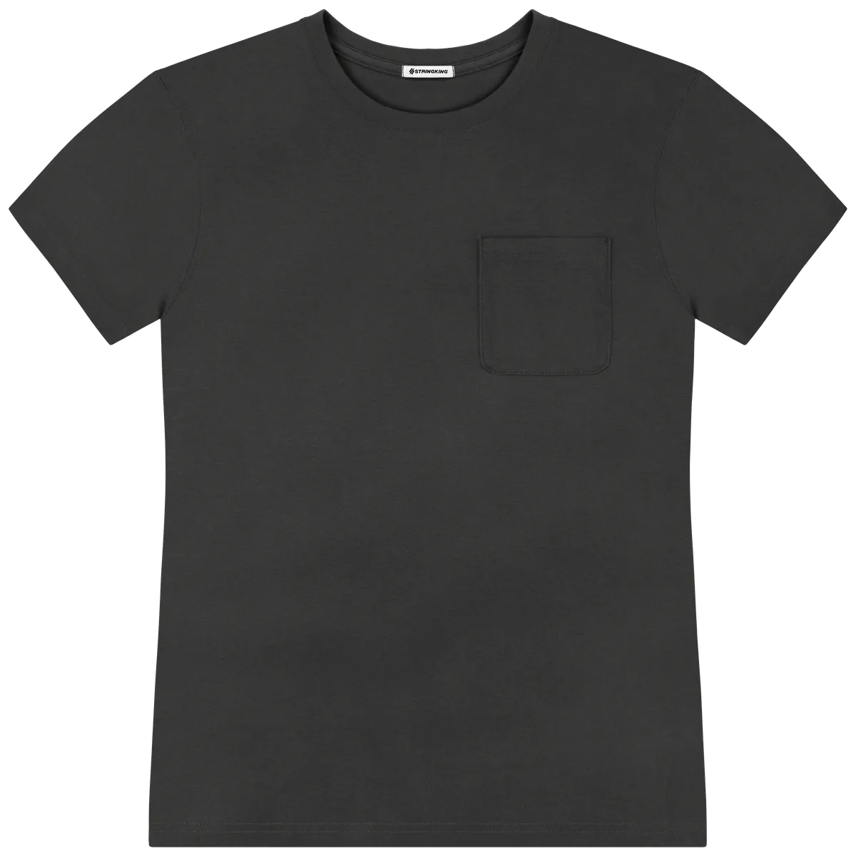 StringKing Men's Pima Jersey Pocket Tee - Sharp Fit, Black, Front