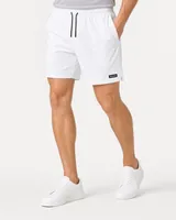 StringKing Men's Velocity Short - Relaxed Fit, White, 6 inch, Full Front - Human Model - Waist to Mid-calf