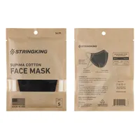 StringKing Cloth Face Mask - Standard, Single, Small, Black, Front, Back