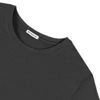 StringKing Men's Pima Cotton Long Sleeve Crewneck T-Shirt - Relaxed Fit, Black, Detail