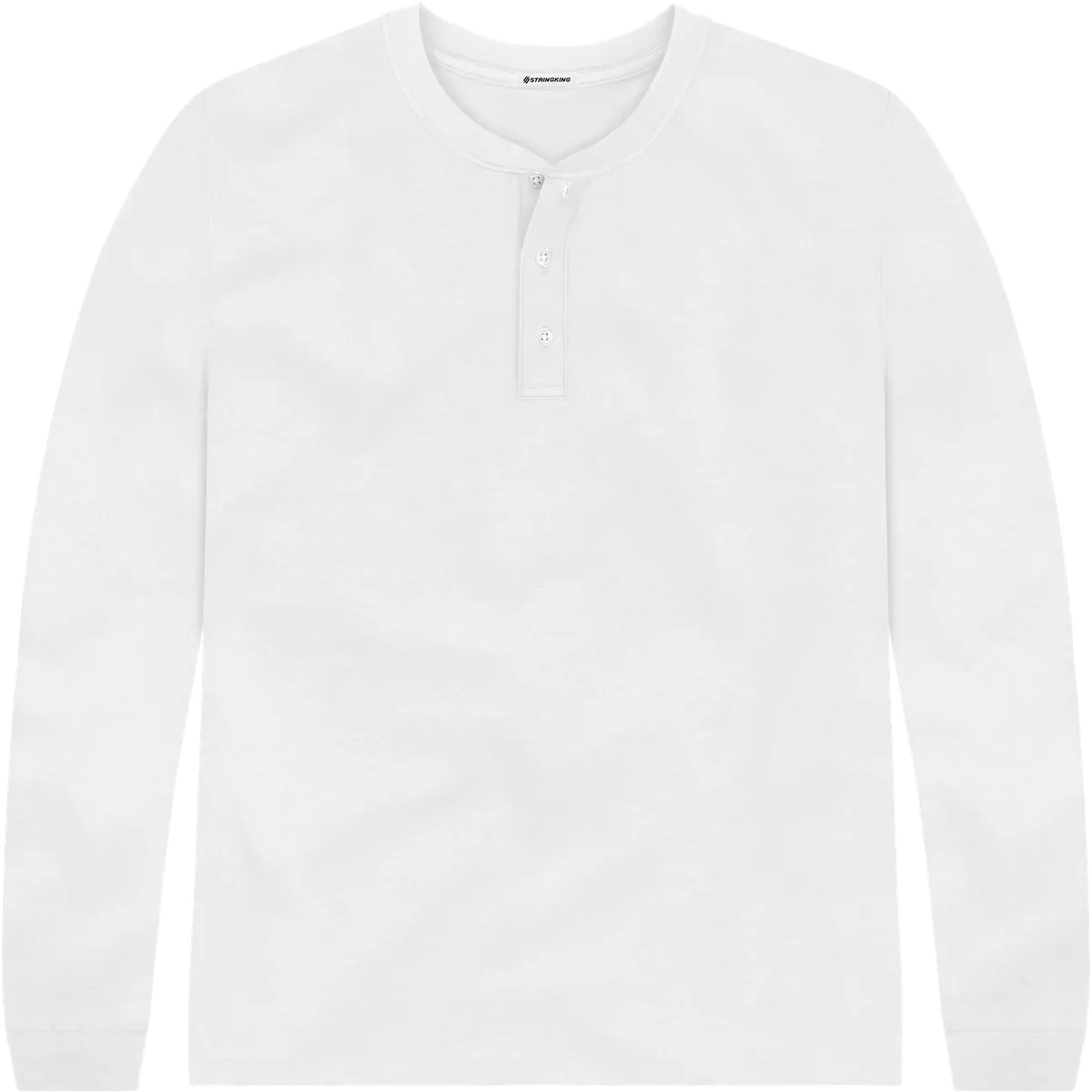 StringKing Men's Pima Jersey Henley - Relaxed Fit, White, Front