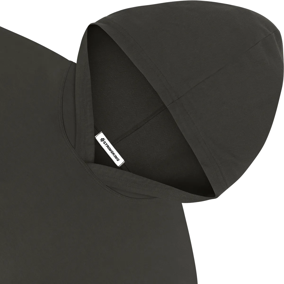 StringKing Men's Pima Jersey Hoodie - Sharp Fit, Peat, Detail