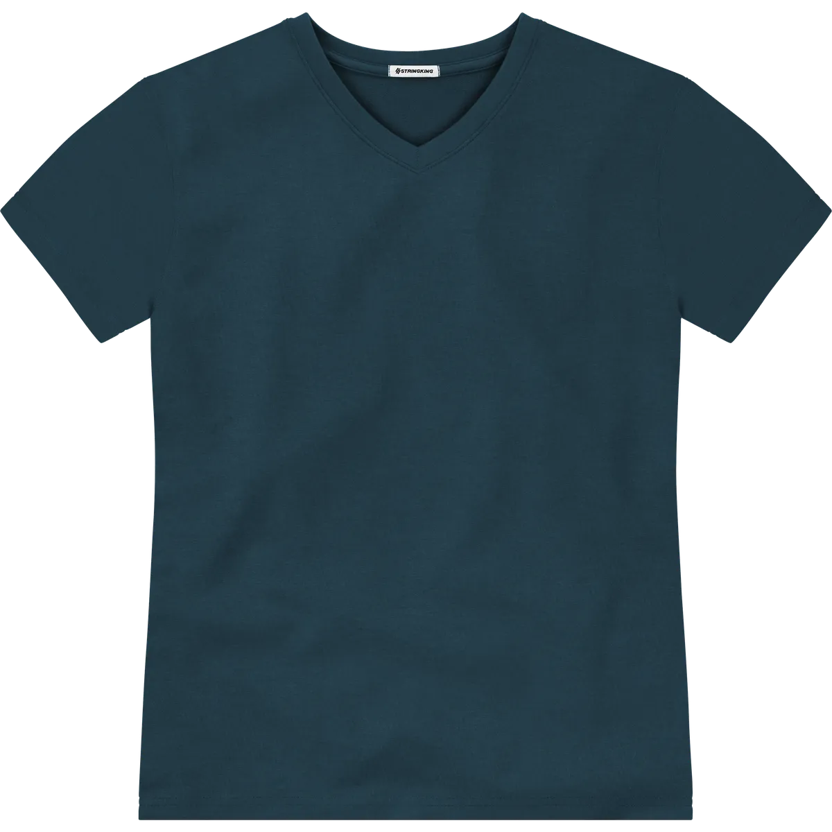 StringKing Men's Pima Terry V-Neck Tee - Sharp Fit, Navy, Front