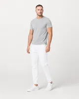 StringKing Men's StayWarm Joggers - Sharp Fit, White, Full Front Angle - Human Model