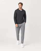 StringKing Men's StayCool Hoodie - Relaxed Fit, Black, Collar Shoulder - Human Model