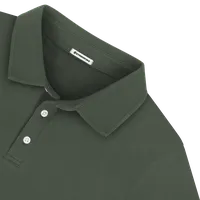 StringKing Men's Pima Terry Long Sleeve Polo - Sharp Fit, Moss, Detail