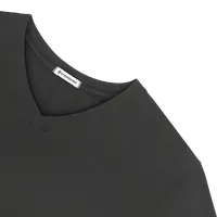 StringKing Women's Pima Jersey Long Sleeve V-Neck Tee - Sharp Fit, Black, Detail