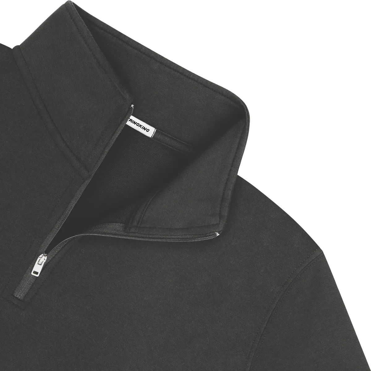 StringKing Men's Pima Cotton Quarter Zip - Sharp Fit, Black, Detail