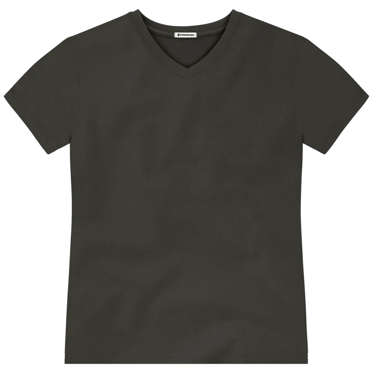StringKing Men's Pima Terry V-Neck Tee - Sharp Fit, Peat, Front