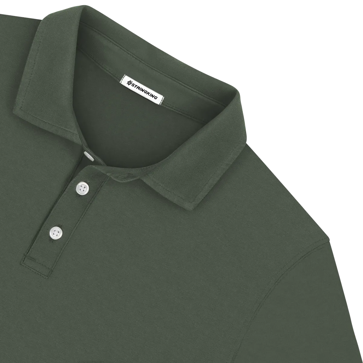 StringKing Men's Pima Jersey Signature Polo Multi - Sharp Fit, Moss, Detail