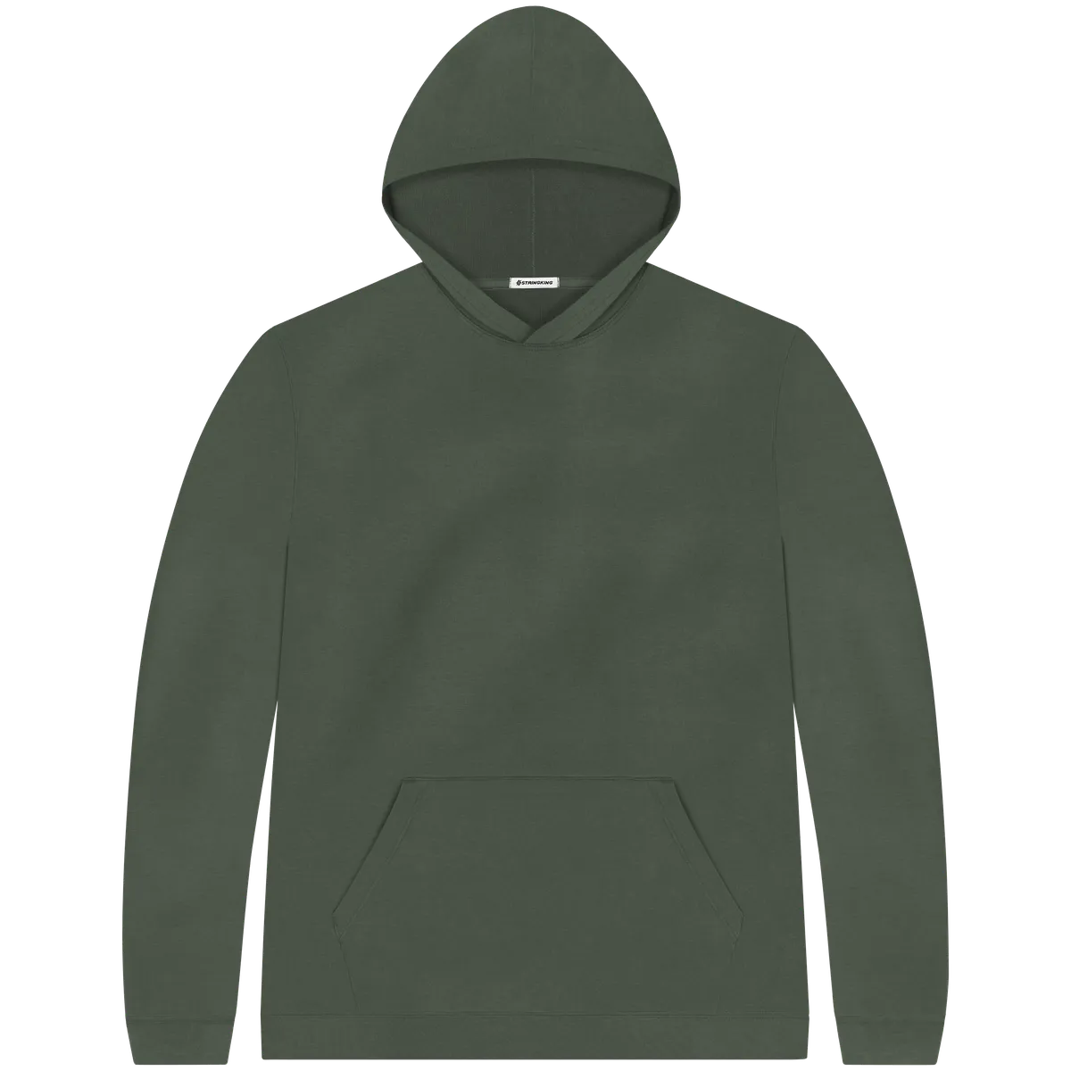 StringKing Men's Pima Terry Hoodie - Sharp Fit, Moss, Front