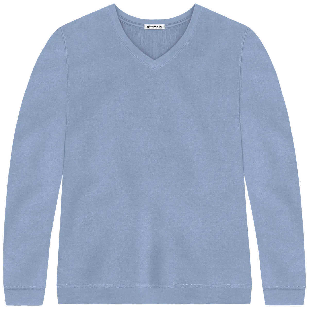 StringKing Women's Pima Cotton V-Neck Sweatshirt - Relaxed Fit, Slate Blue, Front