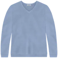 StringKing Women's Pima Cotton V-Neck Sweatshirt - Relaxed Fit, Slate Blue, Front